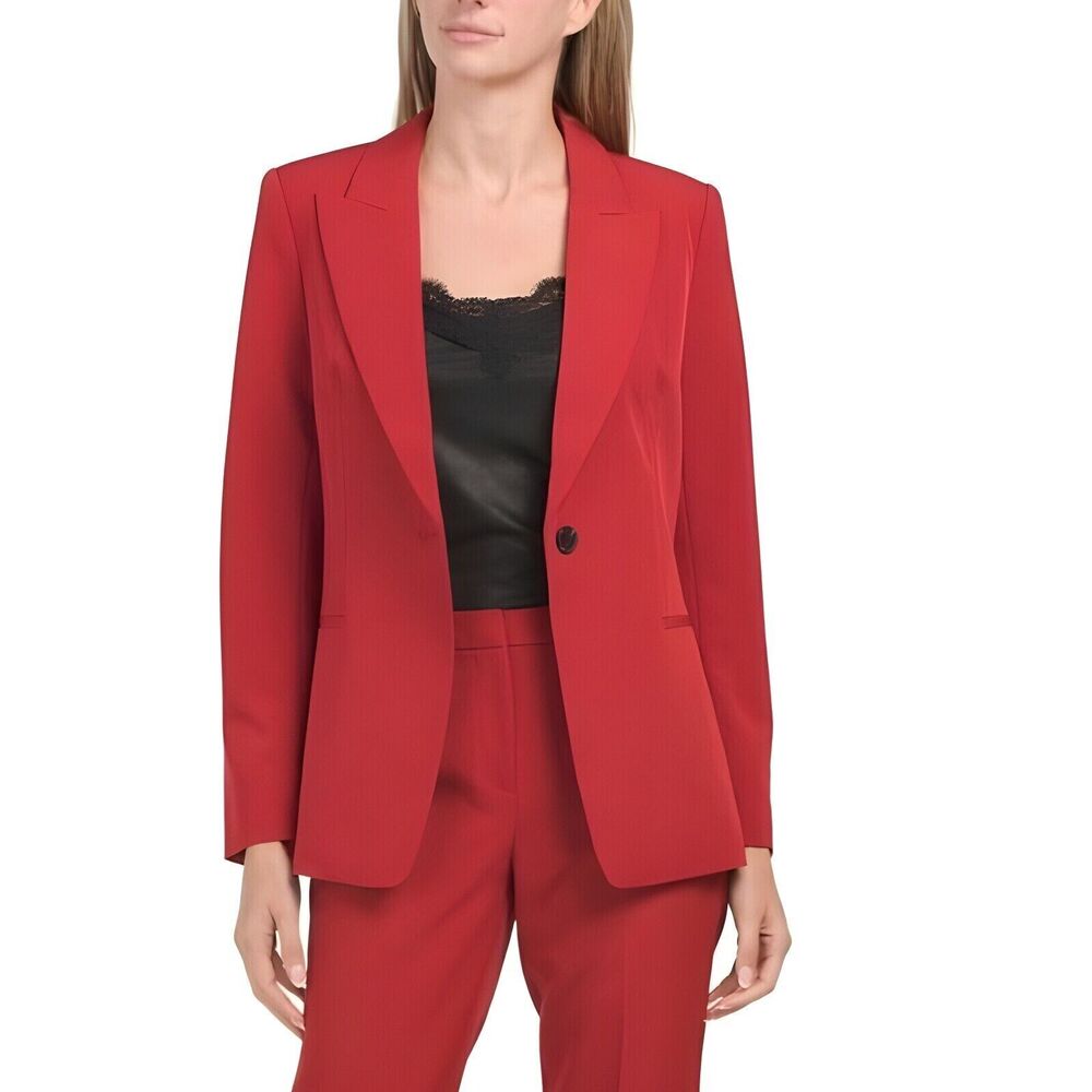 Womens NWT Kobi Halperin Jordanna Red One Button Blazer Jacket-Small